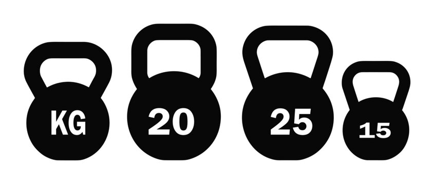 Kettlebell Set for Strength Training: A collection of black kettlebells of varying weights, perfect for fitness enthusiasts. gym equipment, weight lifting, home workout, exercise tool.