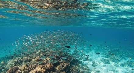 Fototapeta premium Underwater scene with coral reef.
