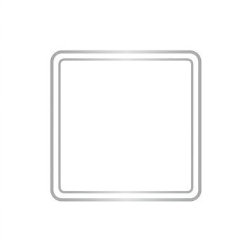 Empty white square frame with rounded corners and silver border.