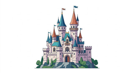 Fairytale Castle Illustration. © Riki