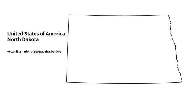 North Dakota state map vector illustration with administrative county borders