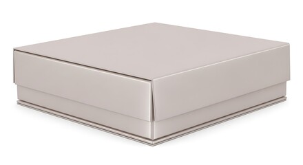 Naklejka premium Box made of cardboard sits isolated on a plain white background to display simple minimalist design.