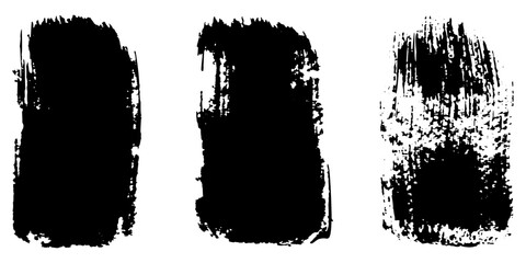 Fototapeta premium Brush stroke with spray texture vector grunge. painted by brush black ink brush strokes frame. Abstract grunge paint brush stroke set.