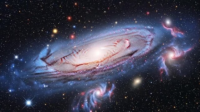 Vibrant spiral galaxy in deep space.