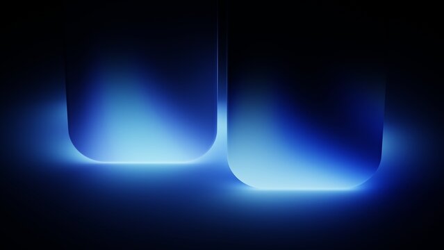 Gradient geometric background with twin rounded frames and glow