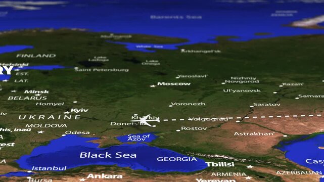 Flight From Astana KAZAKHSTAN Budapest HUNGARY with flag pins
