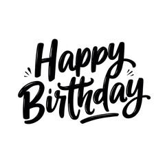 Obraz premium elegant happy birthday text isolated vector illustration