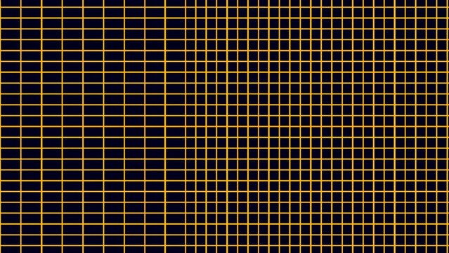Amber Orange Neon Grid Lines Black Tech Pattern