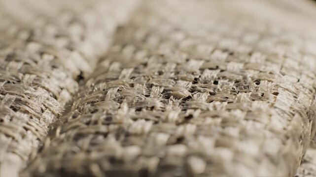 Closeup Macro Shot of Natural Woven Fabric Texture.