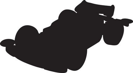 Dynamic silhouette of a high-performance open-wheel race car, capturing the essence of speed and competition in motor racing. Perfect for sports graphics, automotive designs, and event branding © IMadePalguna