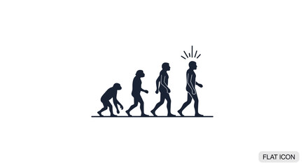 Obraz premium Silhouette sequence of human evolution stages icon.