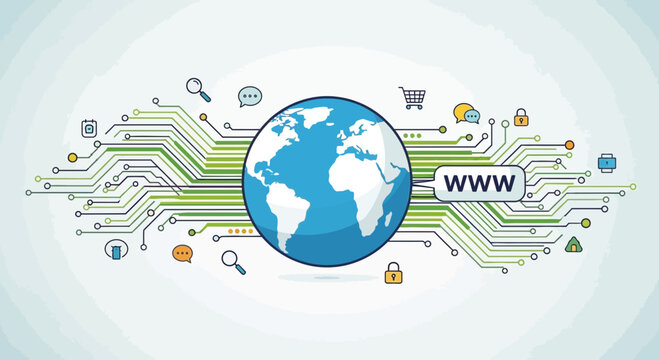 Global Digital Connectivity Concept with Earth Globe and Circuitry Lines
