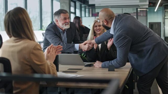 Collaborative meeting in a modern office space