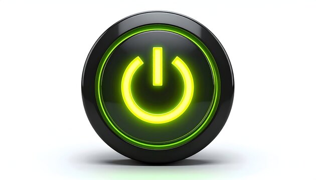 Illuminated Power Button - A Symbol of Energy and Control.