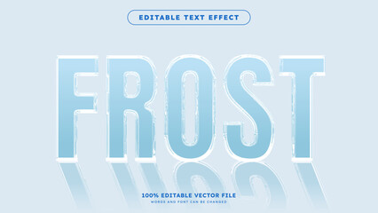 Editable 3d text effect in realistic frozen ice style on a blue winter background © Kaleido