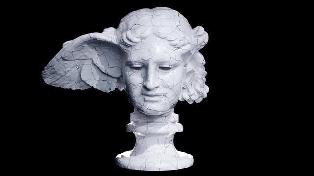 Historical Sculpture of Hypnos Black Background