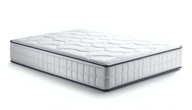 Comfortable white mattress with quilted pattern for restful sleep.