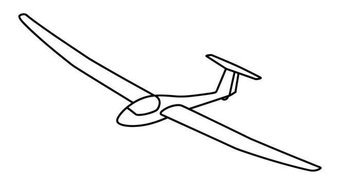 Glider Aircraft Outline - Sport Aviation and Flight Illustration