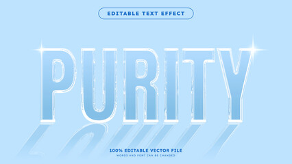 Purity 3d text effect in realistic frozen ice style on a blue winter background © Kaleido