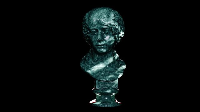 Cinematic Sculpture of Portrait of a girl Minatia Polla Loop Animation
