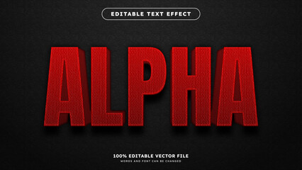 Obraz premium Editable Alpha 3D Text Effect with Bold and Dynamic Typography on a Black Background