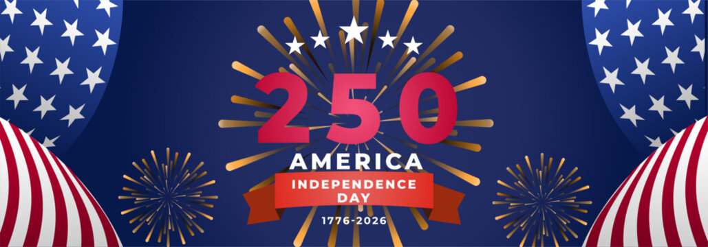 Independence day of America flyer illustration