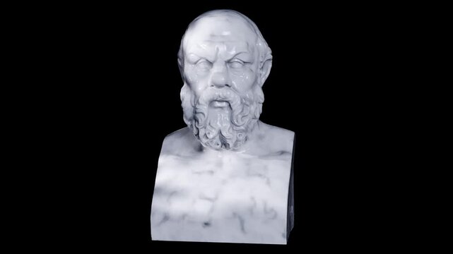 Religious Sculpture of Portrait of Socrates Classical Art Render
