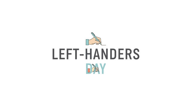 Left-Handers Day Celebration Design with Pen Icon