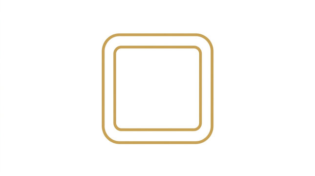 Golden Square Outline Graphic Element.
