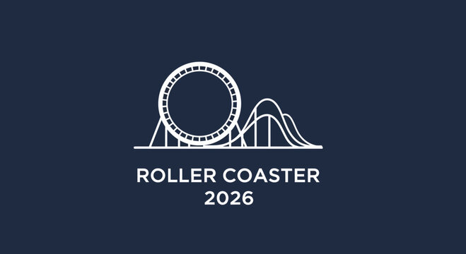 Roller Coaster 2026 Minimalist Line Art Design