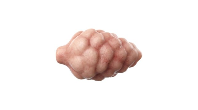 3D Human Anatomy: Lateral Pineal Gland Model with Soft Tissue Texture on White