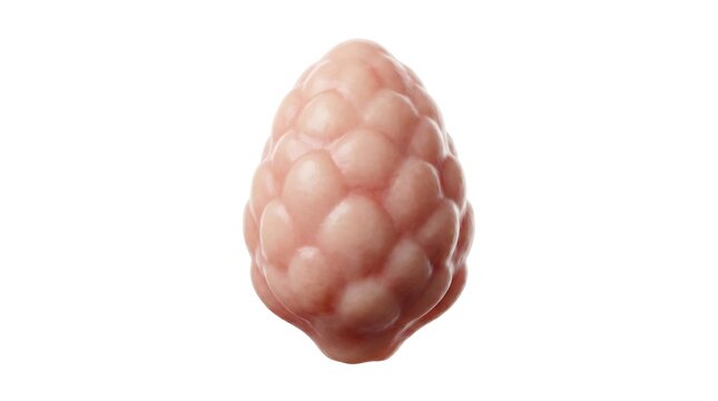 3D Human Anatomy: Rounded Pineal Gland Model with Detailed Lobed Texture on White