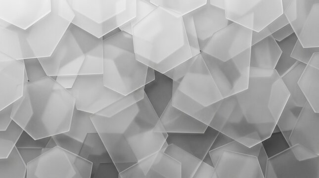 Abstract background with overlapping grey pentagon shapes