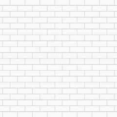 Obraz premium Vector illustration of white brick wall. Seamless pattern.