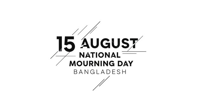 National Mourning Day Bangladesh 15 August Typography Design