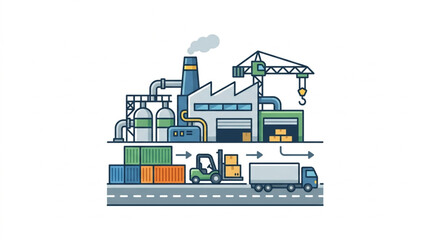 Fototapeta premium Industrial Factory Manufacturing Logistics Supply Chain.