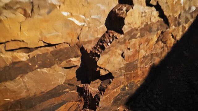 Deep Earth Excavation Reveals Layers of Rock Strata and Geological Formations