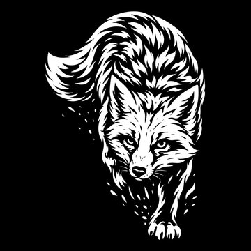 Tribal Fuchs in ornamentaler Linienkunst als Vektor Illustration