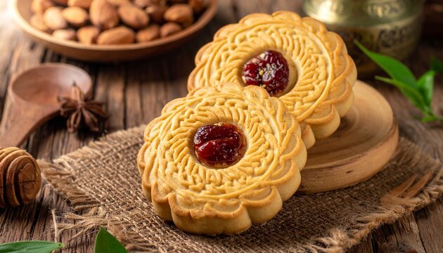 Lebaran cookie background with copy space