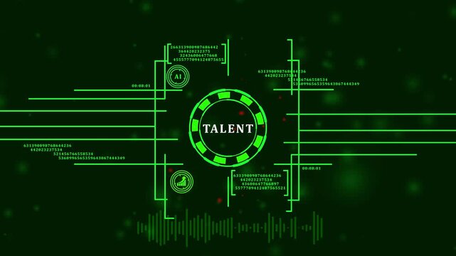 Internet, business, Technology and network concept.Open your talent and potential. Talented human resources - company success. Virtual button.4k