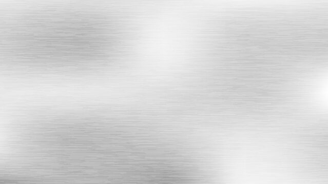Silver brushed metal vector background showcases a polished industrial surface with horizontal linear streaks and bright metallic highlights for a sleek finish.