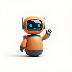 Fototapeta premium Minimalist Orange Delivery Robot Mascot for Modern Tech Branding