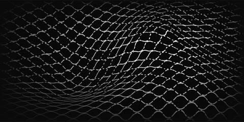 Net pattern. Rope net vector silhouette. Soccer, football, volleyball, tennis and tennis net pattern. Fisherman hunting net rope texture or pattern. © rafi