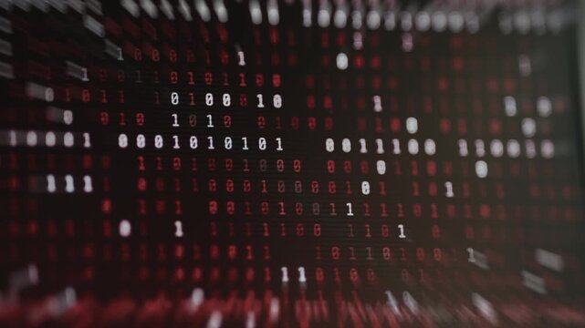 Stream of binary code, cybersecurity concept