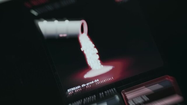 Information leak concept with flowing data escaping from pipe
