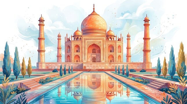 Independence day of india celebrating freedom under majestic indian monuments