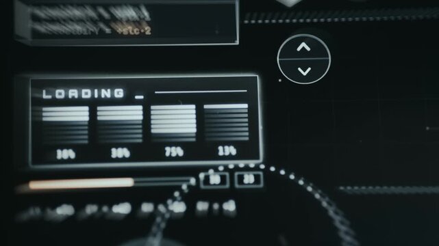 Progress indicator showing loading percentages in real time