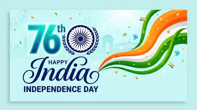 76th happy independence day of india celebrations with patriotic vibes