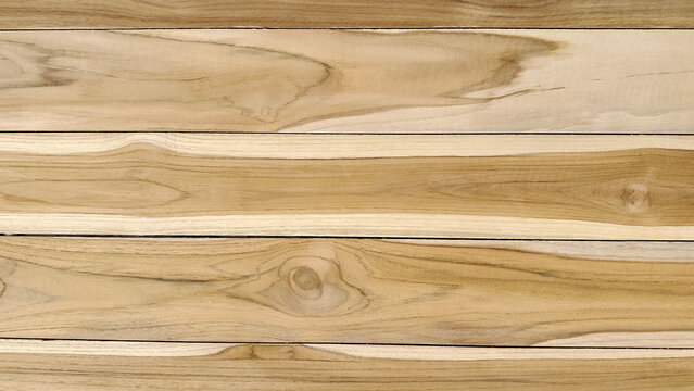 Vertical natural teak wood planks texture background. Detailed wooden board surface with beautiful grain and knots, perfect for rustic interior design and backdrop