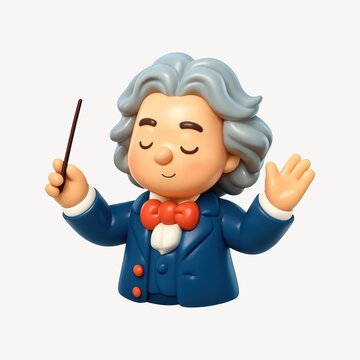 Cartoon conductor with baton.